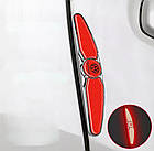 Накладки - катафоти червоний карбон на двері автомобіля, захист від подряпин та вм'ятин з логотипом BMW, фото 2