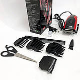 Професійний тример з насадками DOMOTEC, Електрична машинка з насадкою для бороди, Тример для скронь CZ-77, фото 8