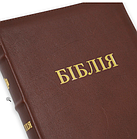 Біблія сучасний переклад Турконяка середній формат 14*20 см шкіра бізона бежевого кольору з індексами, фото 7