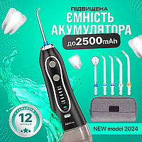 Іригатор для порожнини рота H2ofloss Travel Kit HF-6 з насадками Black