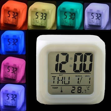 Годинник будильник LED переливний 7 кольорів Glowing Led Color Change Digital Alarm Clock