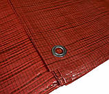 Тент двоколірний зелено-жовтогарячий 80 г/м2 6 х 12 м, водовідштовхувальний, від сонця, дощу, снігу, з кільцями для укр, фото 3