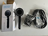 Насадка для душу чорна зі шлангом 5 режимів подавання води масажна душова лійка, фото 7