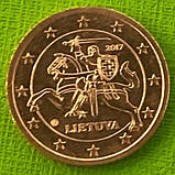Монета Літви 2 євроцента 2017-24 рр., фото 2