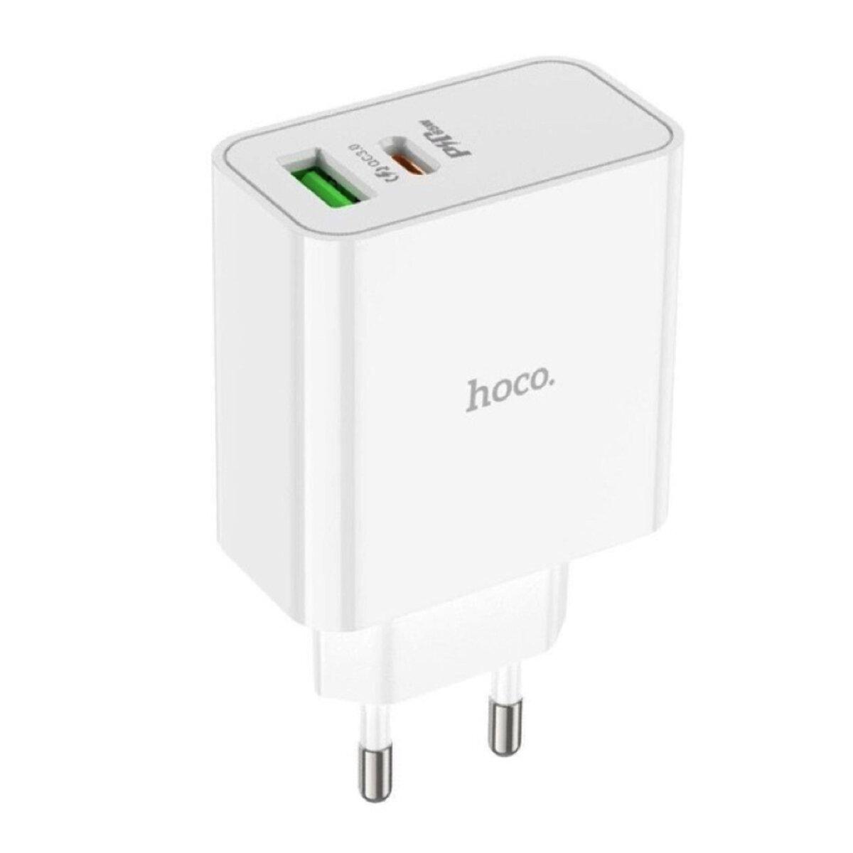 Мережевий зарядний пристрій HOCO C113A Awesome PD65W dual port(1A1C) charger White (6931474790910)
