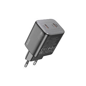 Мережевий зарядний пристрій HOCO N42 Elogiado dual-port PD45W(2C) charger Black (6942007617086)