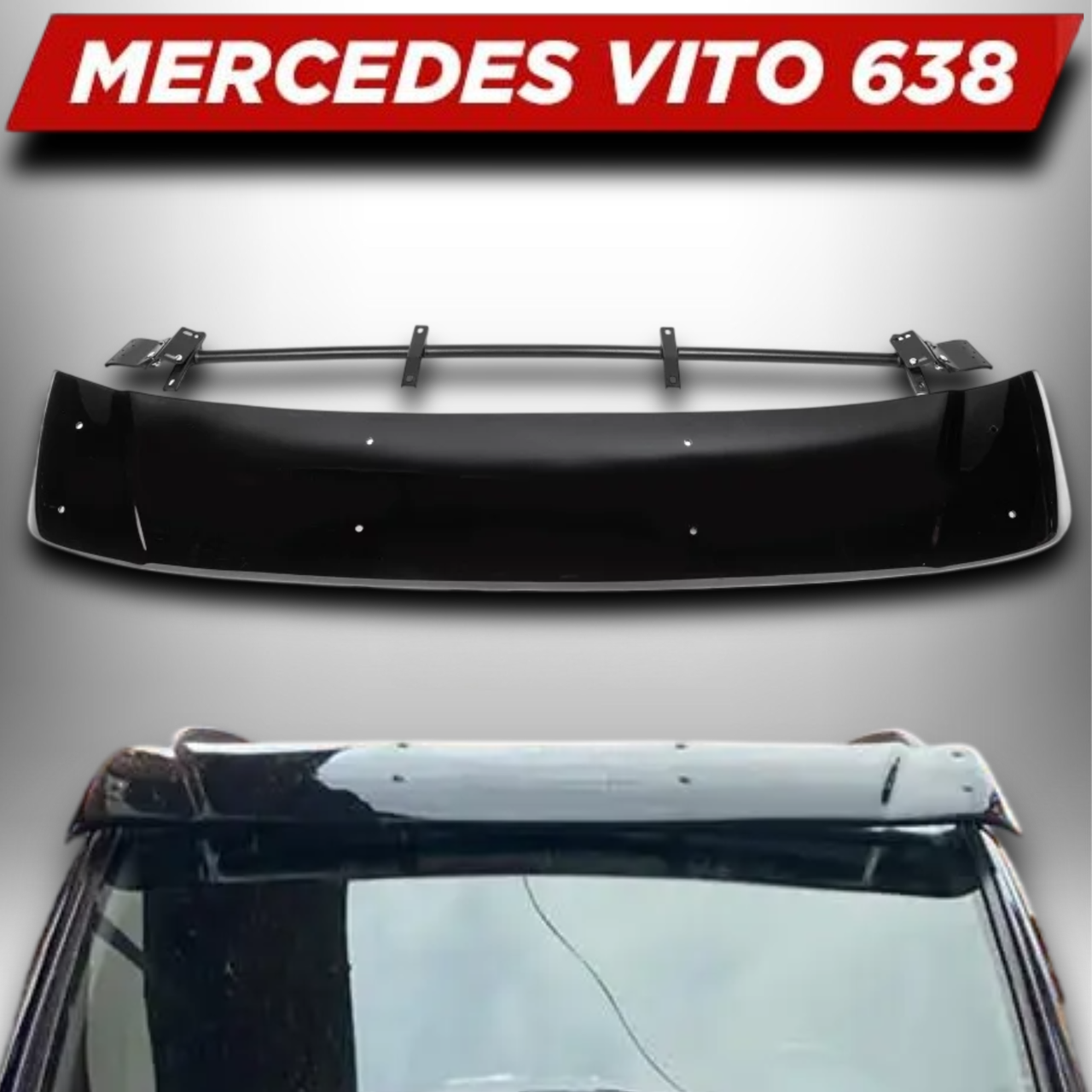 Козирок вітровик мухобійка дефлектор на лобове скло для Мерседес Віто Mercedes Vito W638 1996-2003 г чорний