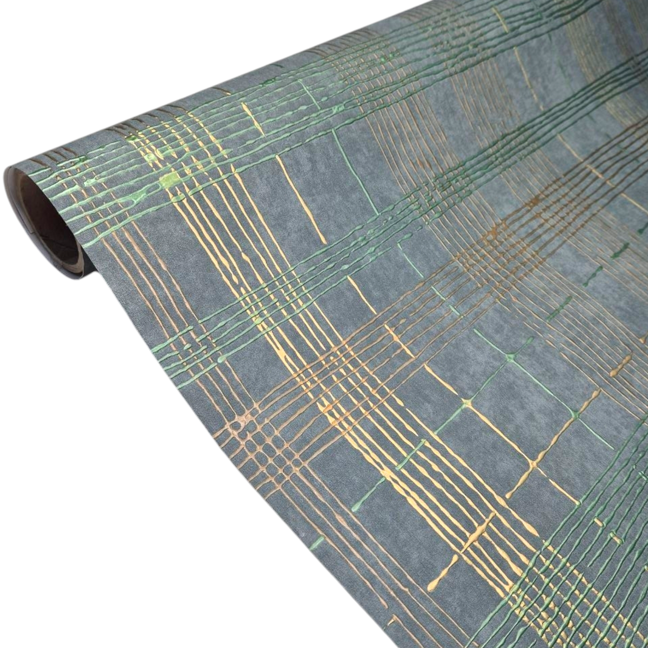 Шпалери вінілові на флізеліновій основі Marburg 30537, темно-зелені, золоті для вітальні, спальні, дитячої кімнати, фото 1