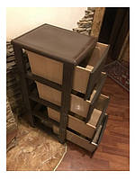 Тумбочка комод пластиковий на 4 ящики Дерево Туреччина