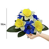 Штучні квіти букет заливка волошки з нарцисами серія Україна, 17см, фото 2