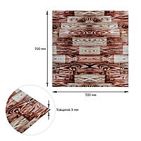 Панель стінова 700х700х3мм Червоне дерево SW-00001896, фото 3