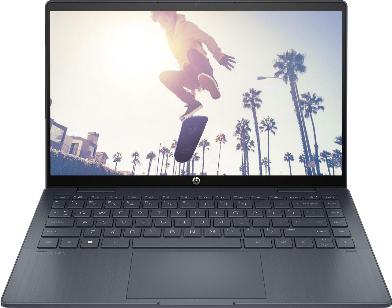 HP Ноутбук Pavilion x360 14-ek2002ua 14" FHD IPS Touch, Intel 7-150U, 16GB, F1024GB, UMA, DOS, синій, фото 1