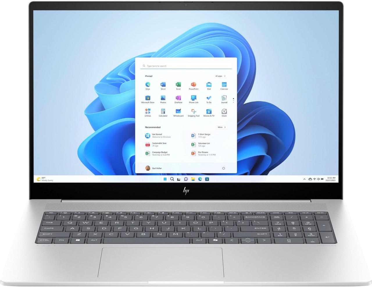 HP Ноутбук ENVY 17-da0001ua 17.3" FHD IPS Touch, Intel U7-155U, 16GB, F1024GB, NVD3050-4, Win11, сріблястий, фото 1