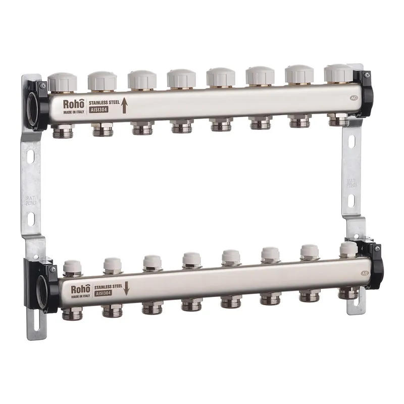 Колектор на 8 контурів Roho R805-08 - 1" з  термостатичними та запірними клапанами, фото 1