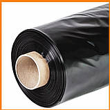 Плівка чорна поліетиленова 120 мкм 6*50 м для мульчування, будівництва, ставків, доріг і полуниці, фото 2