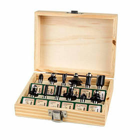 Tolsen Набір фрез по дереву, 15шт, 1/4”,6-28.6мм