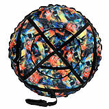 Тюбінг для катання 100 см "Міраж" (Оксфорд, ПВХ) — зимові надувні санки-ватрушка, тюбінг для снігу гуртом, фото 5