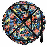 Тюбінг для катання 100 см "Міраж" (Оксфорд, ПВХ) — зимові надувні санки-ватрушка, тюбінг для снігу гуртом, фото 6