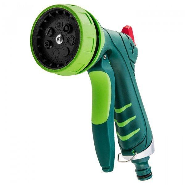 Verto Зрошувач ручний, пістолетний, 1/2"-3/4", 7 функцій, регулювання напору води, блокування переднього, фото 1
