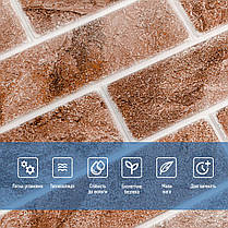 Панель стінова 670х680х4мм Клінкер піщано-коричневий (D) SW-00002004, фото 4