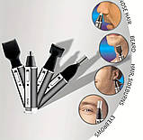 Тример 4 в 1. Машинка для стрижки Kemei 6630 + 4 змінні насадки, фото 7