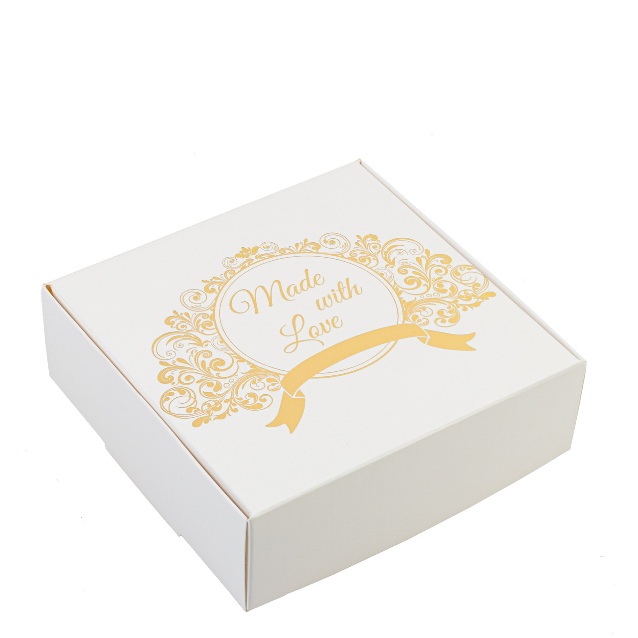 Коробка 150х150х50 для десертів "Made with love" без вікна, фото 1