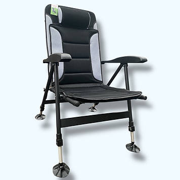 Крісло коропове з підлокітниками в чохлі Sadey Сірий