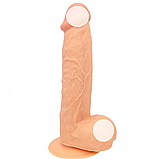 Реалістичний фаллос для жінок 21 см, Фалоїмітатор на присоску, Штучний член, Гнучкий дилдо, Інтимні голки, фото 6