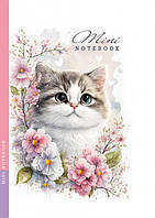 Блокнот 105*165 48 арк інт палітурка клітинка мат лам уф лак Кошеня