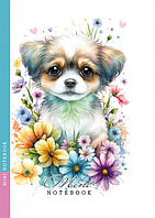 Блокнот 105*165 48 арк інт палітурка клітинка мат лам уф лак Цуценя