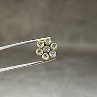 Клейовий декор 12 мм- Квітка, Стрази-прозорі (основа золото), шт, Золотий