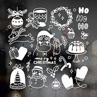 Набір наклейок на вікна — Новорічні/ Різдво