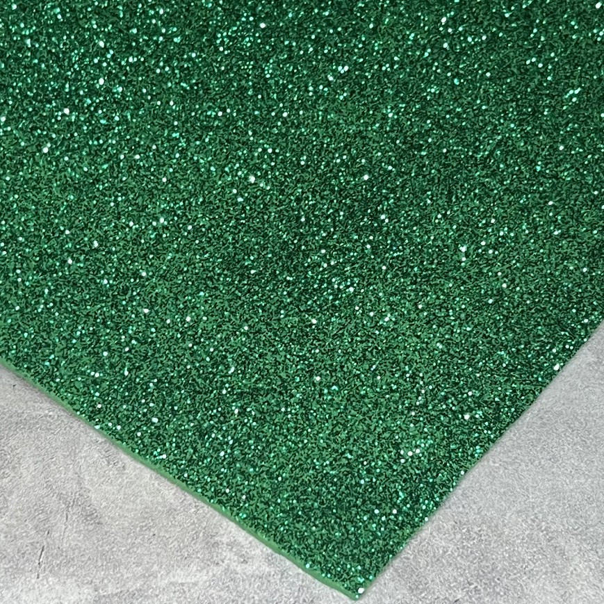 Фоаміран з гліттером, 24*24,5 см НЕ клейовий, колір-зелений, арт 012831, 1 шт, Зелений, фото 1