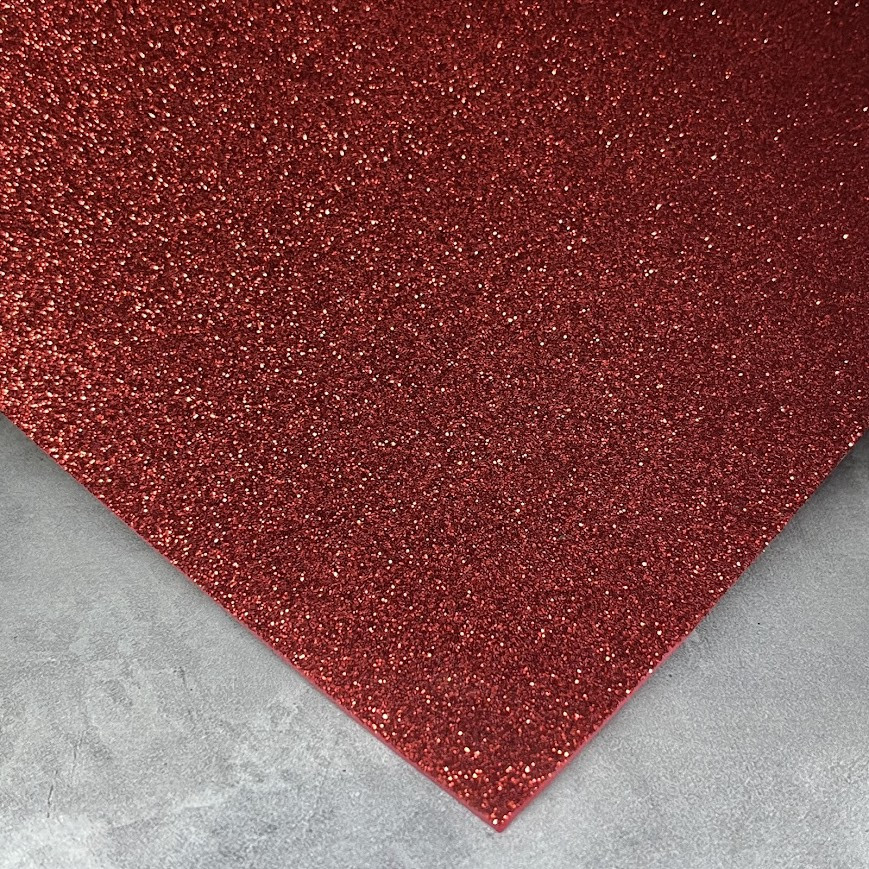 Фоаміран з глітером 2 мм, розмір 24*24,5 см, колір -червоний, арт 016181 1 шт, Червоний, фото 1