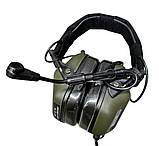 Навушники тактичні Earmor M32X MOD4, активні, з кріпленням на шолом і оголов'ям, колір Олива (M32X-FG MOD4), фото 5