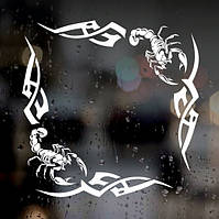 Наклейки куточки на скло авто — Скорпіон, 2 шт.