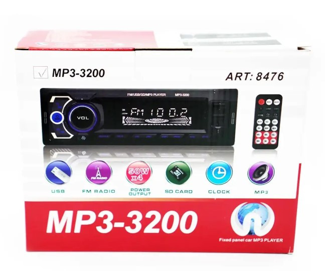 1 din Автомагнітола 3200 2xUSB AUX 4x50W стандартна 1 дін магнітола в машину стильний дизайн iC227