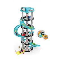 Іграшковий трек дитячий перегоновий паркінг 62 предмети для збирання Блакитний Rail Car MH2003 YU227