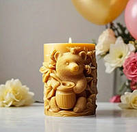 Силіконова форма молд для виготовлення свічок "Ведмедик з медом"