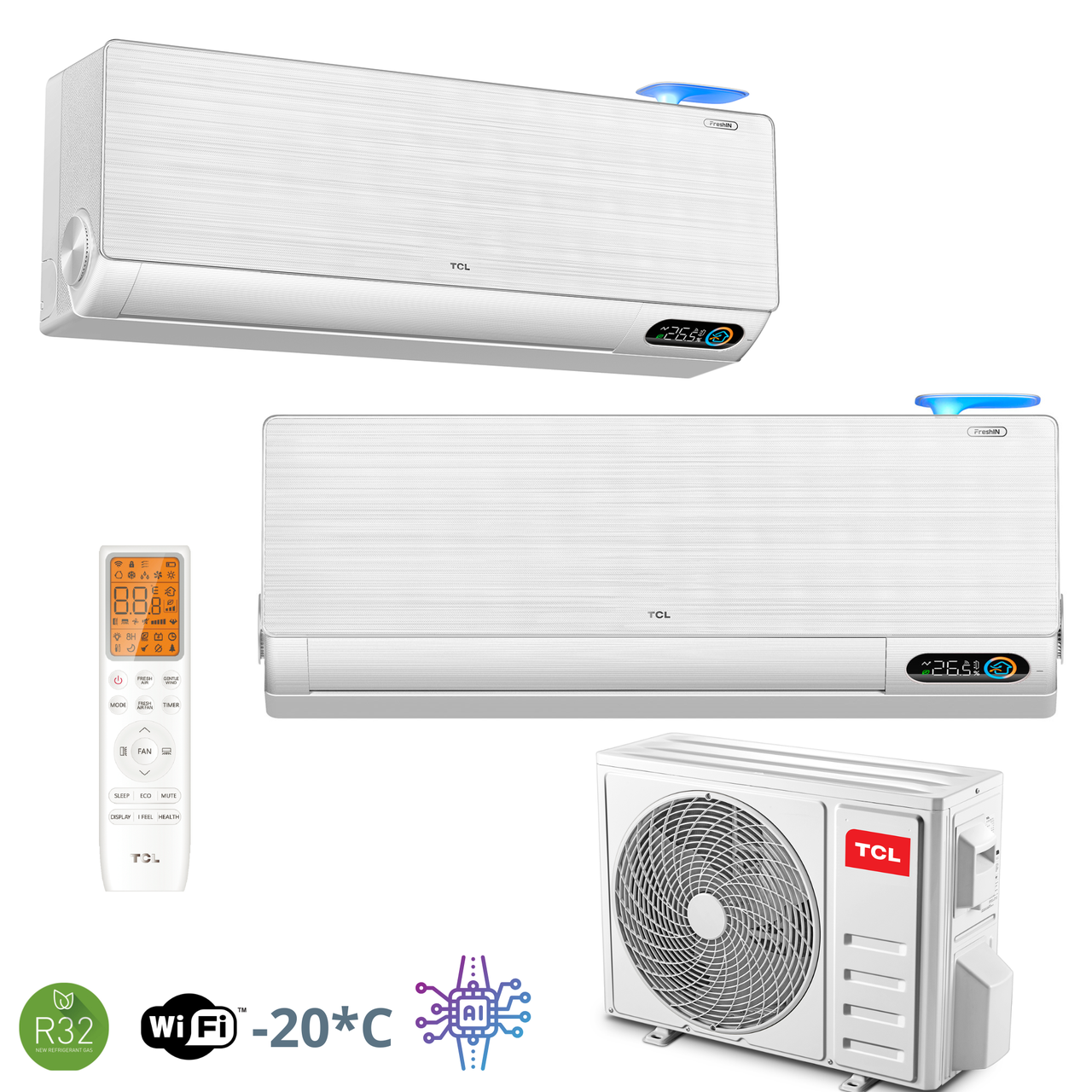 Кондиціонер TCL FreshIN 2.0 Series FBI TAC-12CHSD/FBI Inverter R32 WI-FI, фото 1