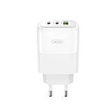 Мережевий зарядний пристрій XO L139 (2USB-С, 1USB, 3А) PD, QC 3.0 White (L139.white), фото 2