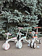 Дитячий велосипед-велобіг з батьківською ручкою Best Trike BST-410 Біло-бірюзовий, рама нейлон, фото 7