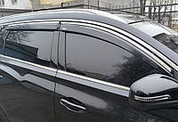 Ветровики с хромированным молдингом (4 шт, Niken) для Chery Tiggo 7 2020- гг