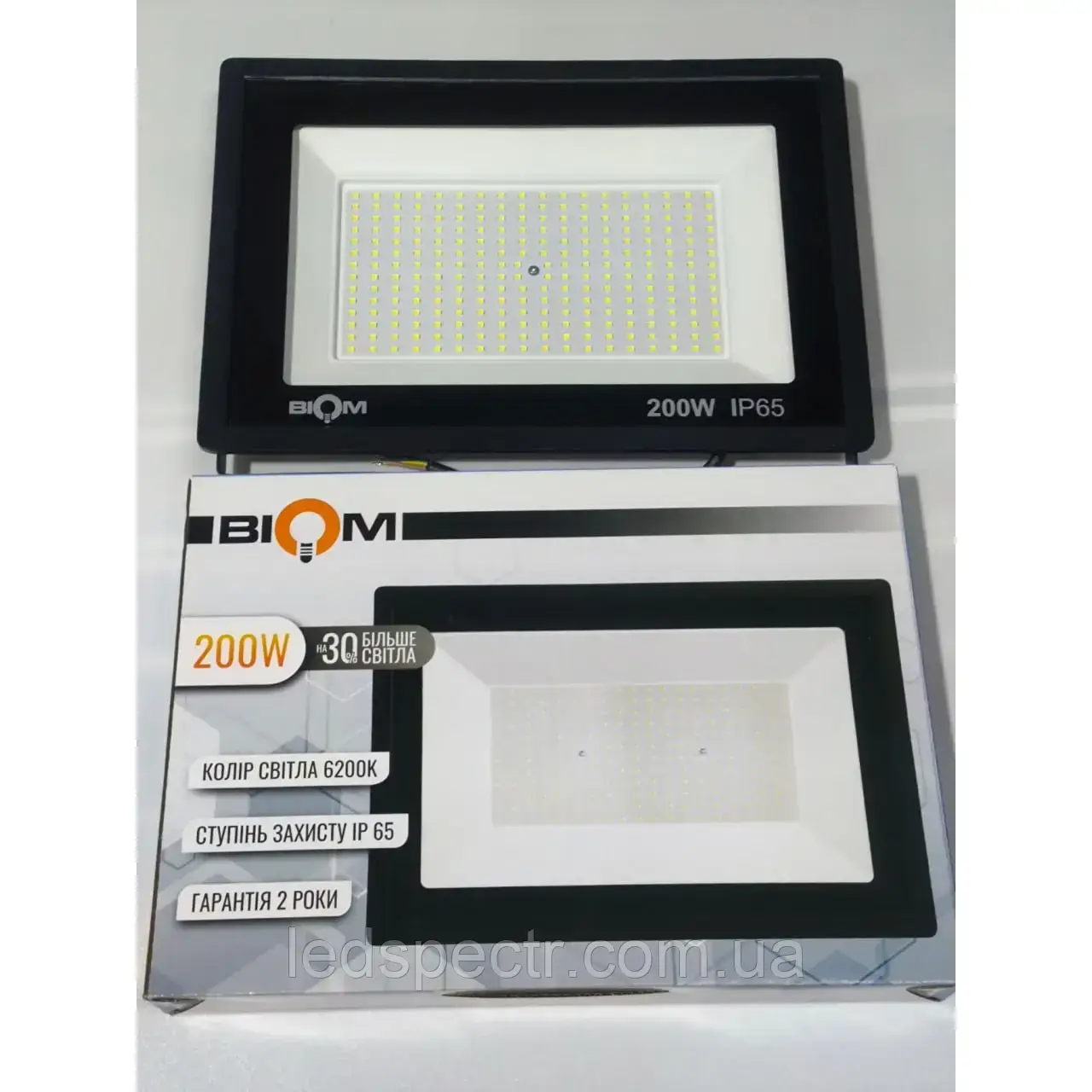 Світлодіодний прожектор BIOM 200W S6-SMD-200-Slim 6200К 220V IP65, фото 1