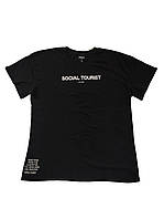 Чоловіча футболка Social Tourist оверсайз чорного кольору