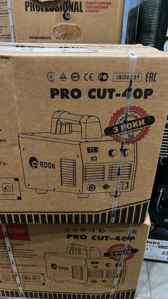 Потужний плазморіз Edon Pro CUT 40P (з компресором) : 6.8 кВт, струм 40 А, ККД 85%, товщина різу 12 мм, зі вбудованим компресором, фото 3