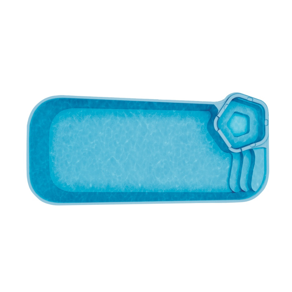 Композитний басейн Ріо з СПА Розмір: 8,50 х 3,50 х 1,00 - 1,65 м, фото 1