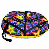 Ватрушки тюбінги 100 см "Зірка" (Оксфорд, ПВХ) — надувні санки для снігу та гірки, тюбінг для катання дорослі, фото 6