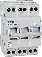 Ручний перемикач вводу (І-0-ІІ) RPV 3P 40A АСКО