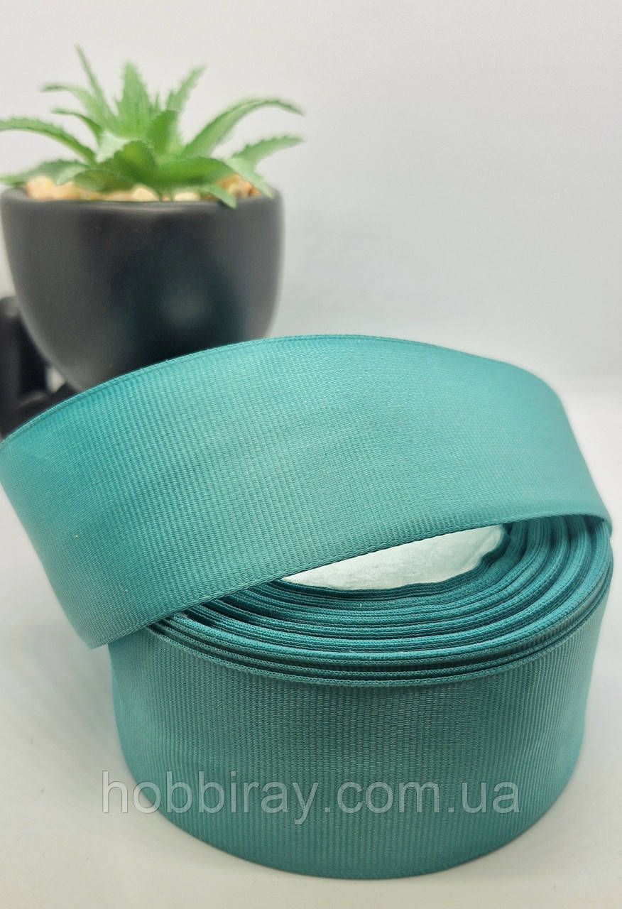 Стрічка репсова 4 см. Ціна за 1 метр. Цвет лазурний., фото 1